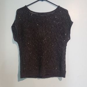INC Knit Sequin Shirt Deep Twilight